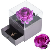 Load image into Gallery viewer, Eternal Rose with 100 Languages I Love You Necklace Love Box
